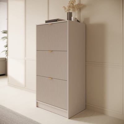 Meubella - Tavares - Schoenenkast - Beige - 60x40x120 cm