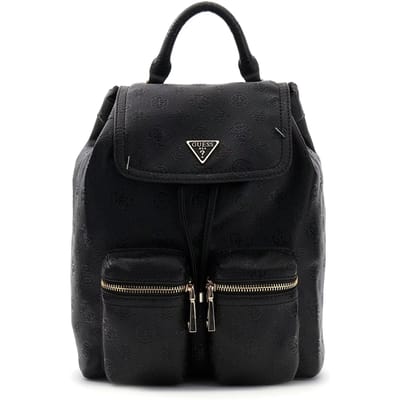 GUESS vrijetijdsrugzak rugzak Manhattan II Flap Backpack Black Logo zwart