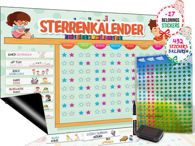 Brute Strength - Magnetisch Beloningssysteem (35) - A3 - Beloningskalender - Planborden - Weekplanner kind - Zindelijkheidstraining - Dagplanner