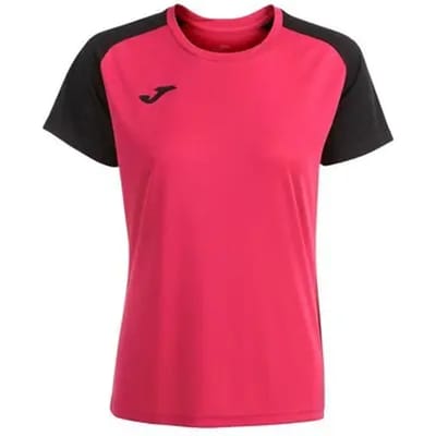 Joma Academy IV Shirt Korte Mouw Dames - Raspberry / Zwart | Maat: S
