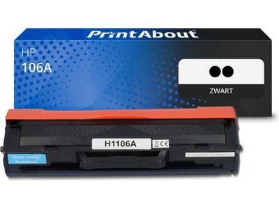 PrintAbout huismerk Toner 106A (W1106+1106) Zwart Multipack geschikt voor HP