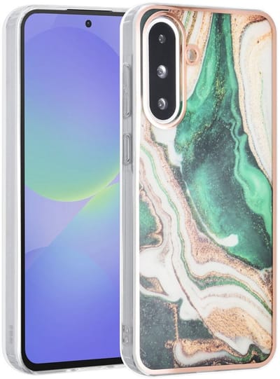 TUNIQ telefoonhoesje voor Samsung Galaxy A56 - Siliconen backcover - Marmer groen