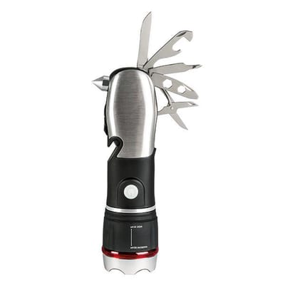 8-in-1 Multi Torch - LED- zaklamp en Multitool - Noodpakket - Musthave - Cadeau - Gereedschap - Handig op vakantie en camping / kamperen Scouting / Survival