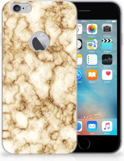 Apple iPhone 6 Plus | 6s Plus TPU Siliconen Hoesje Marmer Goud