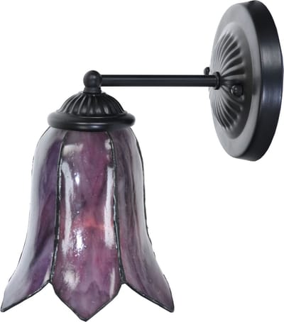 Tiffany wandlamp zwart met Gentian Purple - Art Deco Trade