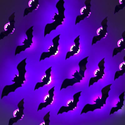 Dailygoody - Halloween-decoratie - Muurstickers - 3D-vleermuizen - Zwart - Feestdecoratie - Geschikt voor themafeesten - 36 stuks