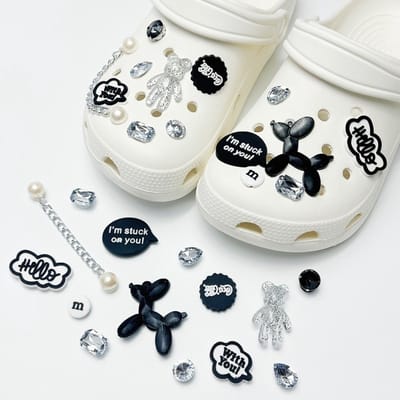 Schoenaccessoires-geschikt voor crocs charms- geschikt voor crocs pins- geschikt voor crocs Accessoires- geschikt voor Crocs Jibbitz-CJ-182 transparante edelsteen ballon hond
