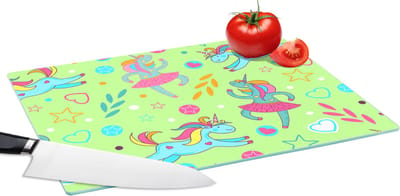 Glazen Snijplank - 39x28 - Ballerina - Eenhoorn - Patronen - Regenboog - Snijplanken Glas