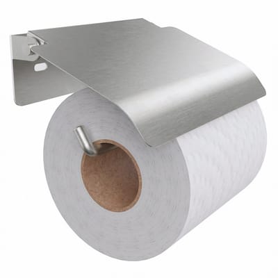 Minismus WC Rolhouder Zilver met Klepje - Toiletrolhouder Zelfklevende Wandmontage Bevestig met Plakstrip of Schroeven