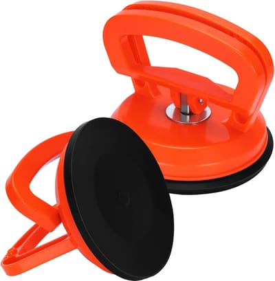Tegeltiller – Tot 50 KG - Tegeldrager - Tegellifter - Tegeltiller Vacuum - Tegel zuignap – Voor Glas, Vloertegels, Marmeren Platen En Zonnepanelen – 118 mm Diameter - Oranje