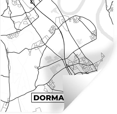 Muurstickers - Sticker Folie - Dormagen - Stadskaart - kaart - Plattegrond - 100x100 cm - Plakfolie - Muurstickers Kinderkamer - Zelfklevend Behang XXL - Zelfklevend behangpapier - Stickerfolie