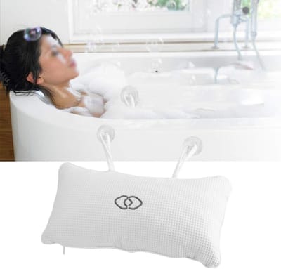 Comfortabel Badkussen voor Badkuip, Waterdicht en Antislip met Zuignap, Hoofdkussen, 35 x 20 cm, Ideaal voor Ontspanning en Wellness