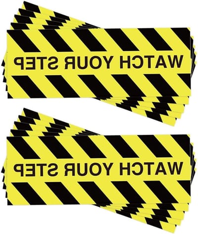 10 Stuks Waarschuwingsstickers voor Veiligheid, 3x8 Inch Plakband, Antislip Tape voor Werkplek en Glad Vloer Veiligheid