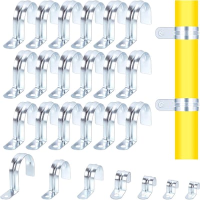 20 Stuks 1-1/2'' Enkele Gat Pijpbeugels Set, Gegalvaniseerd Staal Beugels voor EMT Buizen, Ideaal voor Bevestiging en Ondersteuning van Pijpen