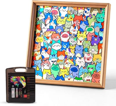 Houten Puzzel - Kleurpuzzel Fotolijst - Creatief Spelen - Met Fotolijst - 30 x 30 cm - 24 Kleuren