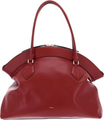 FURLA Leren Schoudertas Shopper Erica Tote Bag Rosso Mattone Donkerrood