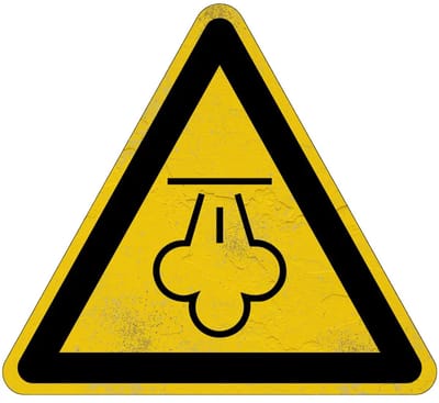 Hete stoom waarschuwingsbord - W080 | Sign Again materiaal | 30 cm