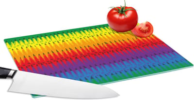 Glazen Snijplank - 28x20 - Patronen - Regenboog - Abstract - Snijplanken Glas