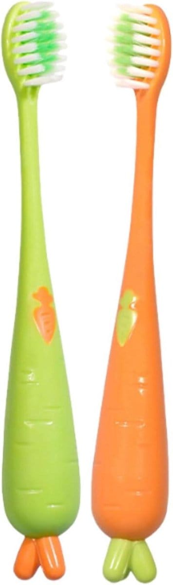 Kinder Tandenborstels - Kinderborstels Mondverzorging - Tanden Poetsen - Zachte Tandvlees Verzorging - 2 Stuks - Meerdere Kleuren