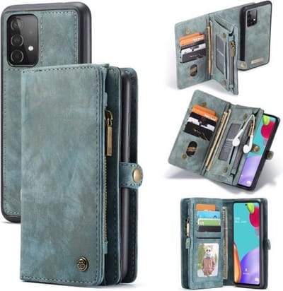 CASEME Luxe Leren Portemonnee hoesje Geschikt voor de Samsung Galaxy A52 / A52s - Blauw