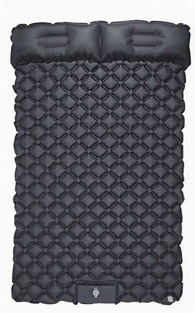 Tweepersoons slaapmatras - zelfopblazend, extra groot formaat - campingmatras - campingbed - opvouwbare logeermatras - opblaasmatras - tweepersoons - donkergrijs