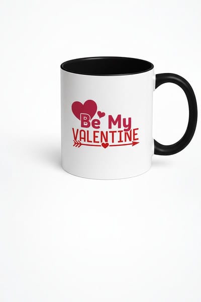 Be My Valentine Mok met Harten en Pijl | Romantisch Valentijnscadeau Liefdes Beker