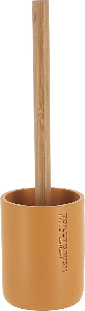 Tendance WC borstel met houder 102 series - mosterdgeel/bamboe - PS - 10,4 x 36 cm - toiletborstel