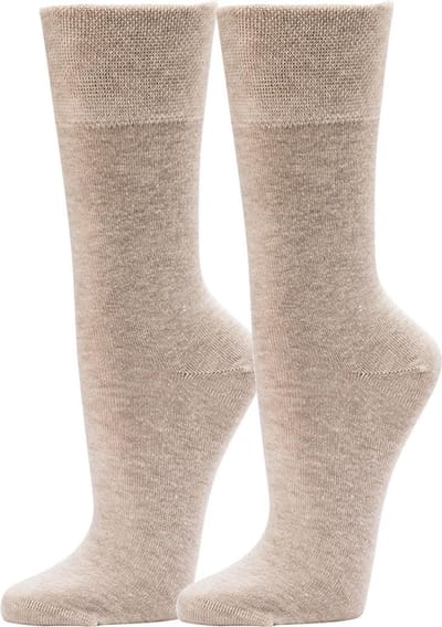 Topsocks Comfort damessokken zonder elastiek kleur: zand maat: 35-38