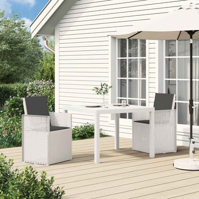 vidaXL - Tuinstoelen - 2 - st - Wit - en - antracietkleurig - PP