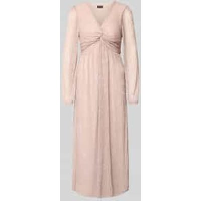 s.Oliver - female - Geplooide maxi-jurk met knoopdetail en metallic effect