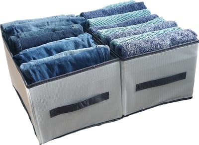 SUNMOOL Kleding organizer - Broeken Organizer - Kledingkast organizer - 40x25x20cm - 2 Stuks
