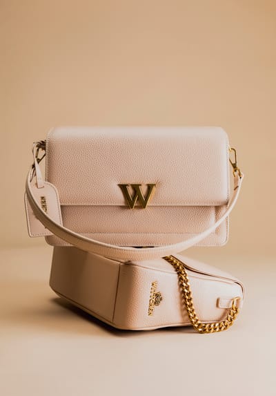 Wittchen - Leren Schoudertas - Beige - Decoratieve Chwost - Twee Compartimenten