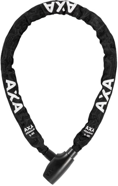 AXA Absolute 5-90 Kettingslot – Fietsslot met stalen ketting – Compact slot voor fiets, stadsfiets en kinderfiets - Inclusief sleutelservice – 90 cm