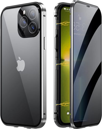 Hoesje Geschikt voor iPhone 12 Pro Max Hoesje Magnetische Adsorptie Back Case - Hoes Geschikt voor iPhone 12 Pro Max Hoesje Met Magnetische Connectie - Zilver