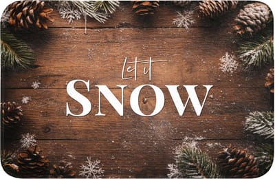 Badmat 60x40 cm - Antislip - Sneeuw - Houtlook - Quote - Let it snow - Badmatten voor badkamer - Badkamermat - Douchemat - Badkamer mat