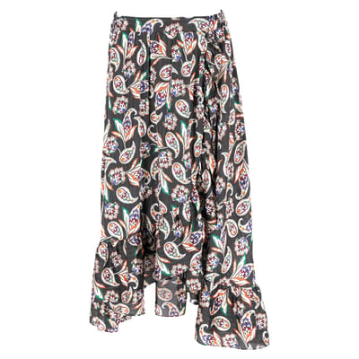 Maje midi-rok met paisleyprint en ruches in veelkleurig polyester