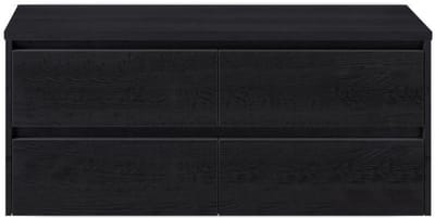 Dante Badmeubelset 120 cm - 4 Laden Black Oak - Wastafelbovenblad