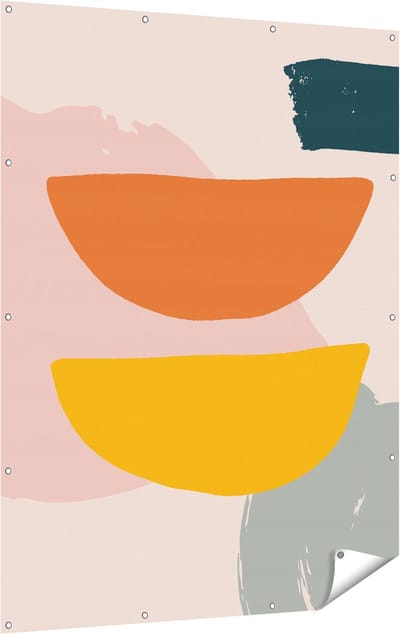 Gards Tuinposter Abstracte Kunst in Scandinavische Stijl - 120x160 cm - Tuindoek - Tuindecoratie - Wanddecoratie buiten - Tuinschilderij