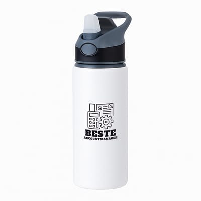 Hacebo® - Beste accountmanager waterfles met rietje zwart - Beste accountmanager - collega - welkom - afscheid - water fles - 650ML