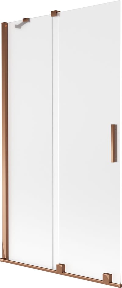 Mexen Velar 2-delige verschuifbare badwand 100 x 150 cm, matglas, roségoud - 896-100-000-31-60