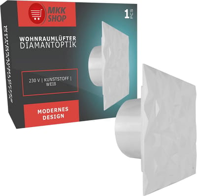Badkamerventilator met Vochtigheidssensor en Diamantpaneel Ø 100 mm