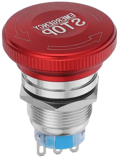 Noodstopdrukknop Metaal - Noodschakelaar Vergrendeling - Machine Beveiliging - Waterdicht Compact Ontwerp - 4.50 x 3.20 cm - Rood
