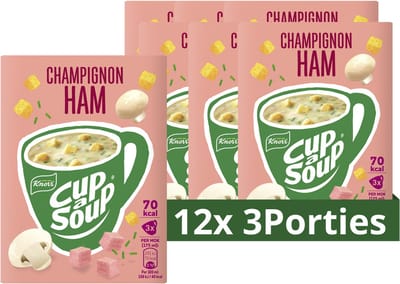 Knorr Cup A Soup- Champignon Ham- zonder smaakversterkers en kleurstoffen - 36 Porties