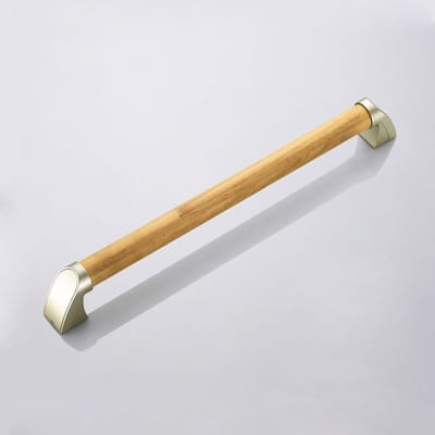 Steunbeugel Badkamer - Veiligheidshandgreep Hout - Veilig Douchen - Antislip Groef - 54 cm - Houtkleur