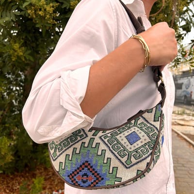 Ancient Wisdom - Tas - Jacquard hobo bag multicolor one size katoen hennep - schoudertas - handtas - eco-vriendelijk - trendy - tas voor dagelijks gebruik - tas voor elke gelegenheid - tas met print