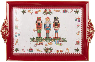 Clayre & Eef Dienblad 41x26x3 cm Rood Kunststof