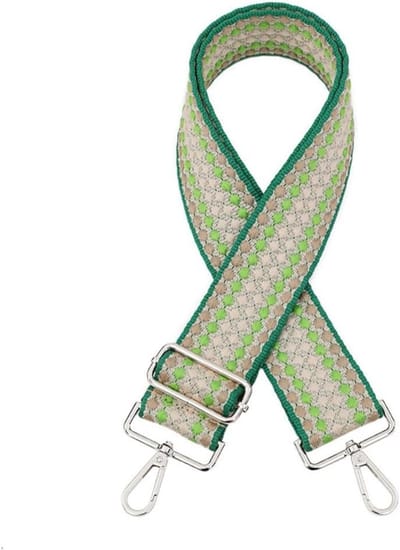 Schouderband - Verstelbare band - Tas vervangen - Zachte stof - 5 cm breed - Groen rand khaki