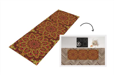 Keukenloper - Loper keuken - Patroon - Mandala - Planten - 150x50 cm - Keukenloper vinyl