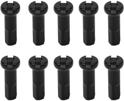 Fietsspaak Dopjes - Spaak Nippels - Wiel Reparatie - Aluminium 7075 - 10 stuks - Zwart
