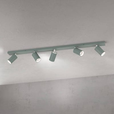 ORION Plafondspot Sean, lichtgroen, 5-lamps, aluminium, GU10